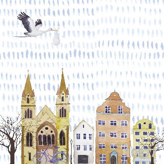 Аист над городом