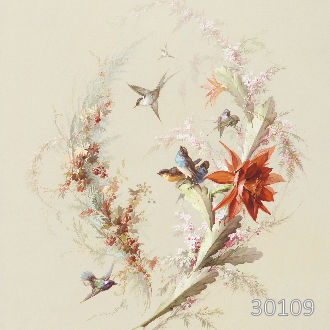 Птицы и красный цветок